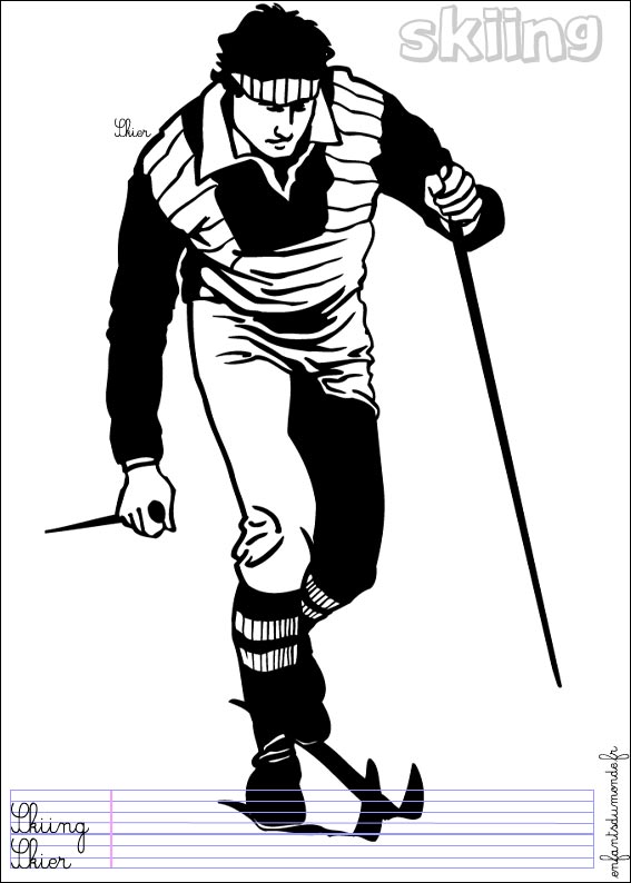coloriage ski 1